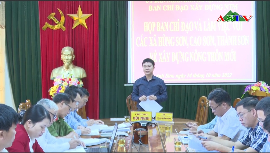 UBND huyện làm việc với xã Hùng Sơn, Cao Sơn, xã Thành Sơn về ntm
